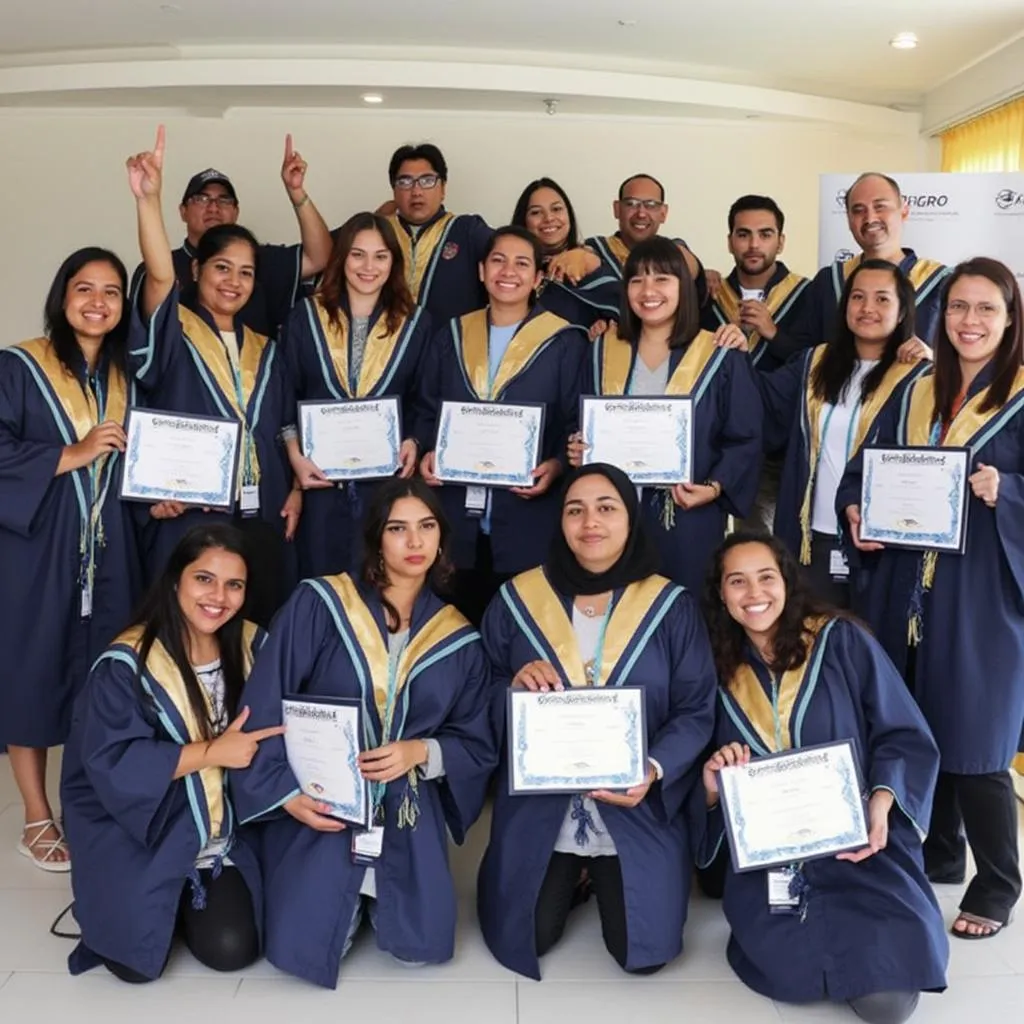 Celebración de graduación de una promoción de desarrolladores de vpisonias.